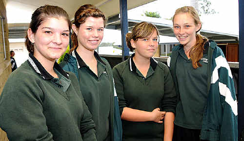 Victory College students Tiffany Pearce, Kelsey Birt, Lauren Raftery and Bronte Newcombe have embraced the anti-smoking message. Victory College students Tiffany Pearce, Kelsey Birt, Lauren Raftery and Bronte Newcombe have embraced the anti-smoking message.